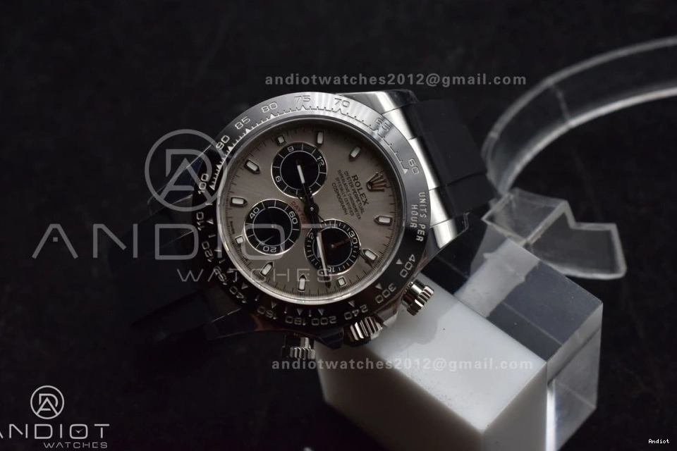 Daytona Dial DD4130 Steel Best Edition 904L 116519 VSF flex Strap on 1:1 Gray Oyster 0126